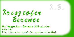 krisztofer berente business card